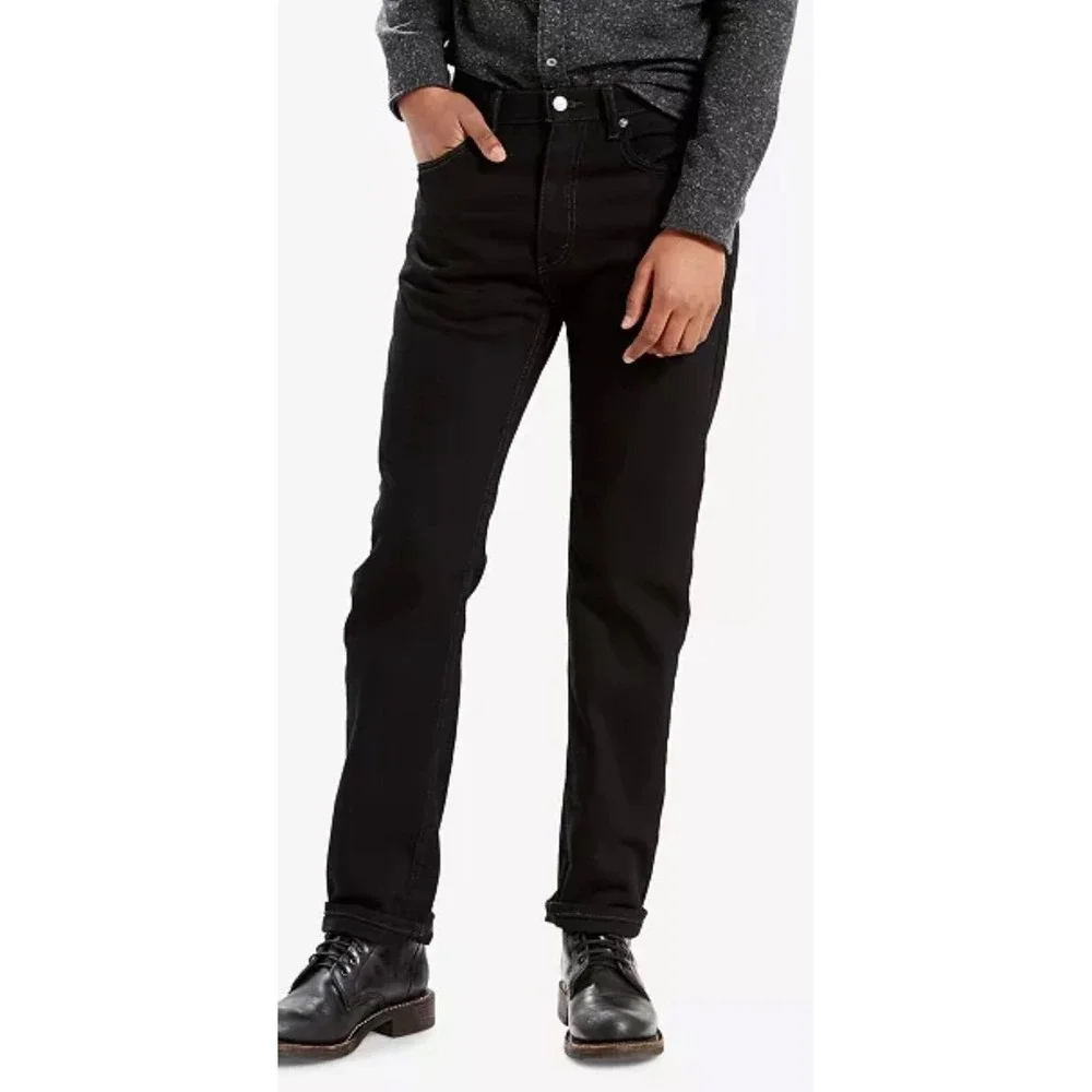 Levis 505 Regular Fit Black Denim Jeans Mens W32 L30 Straight Leg 00505-0260